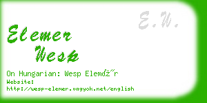 elemer wesp business card